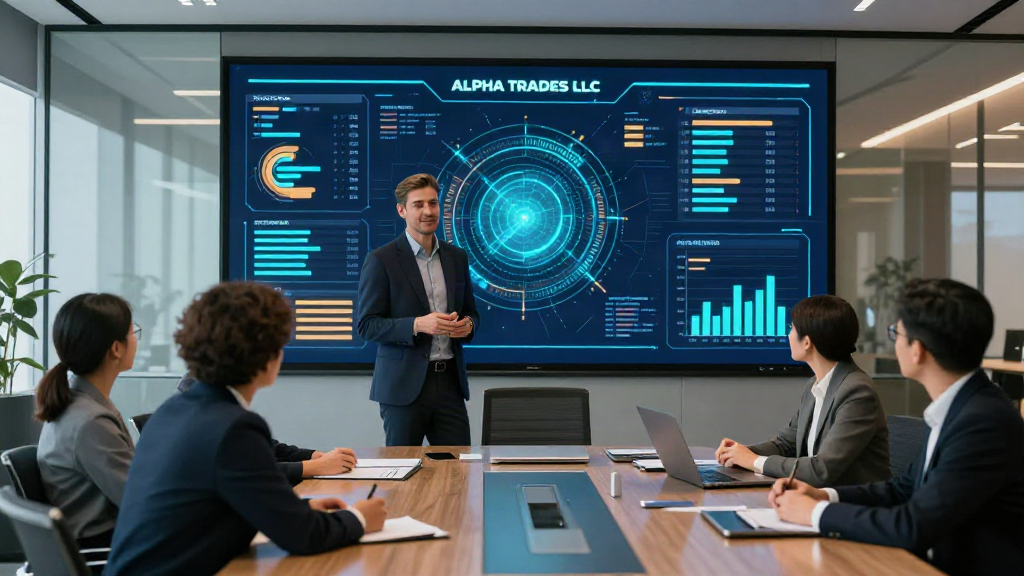 Strategy team reviewing a live analytics dashboard in a boardroom